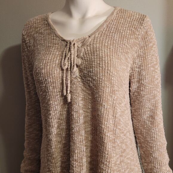 Natural Reflections Oversized Textured Speckled Knit Long Sleeve Sweater Large - Picture 3 of 10